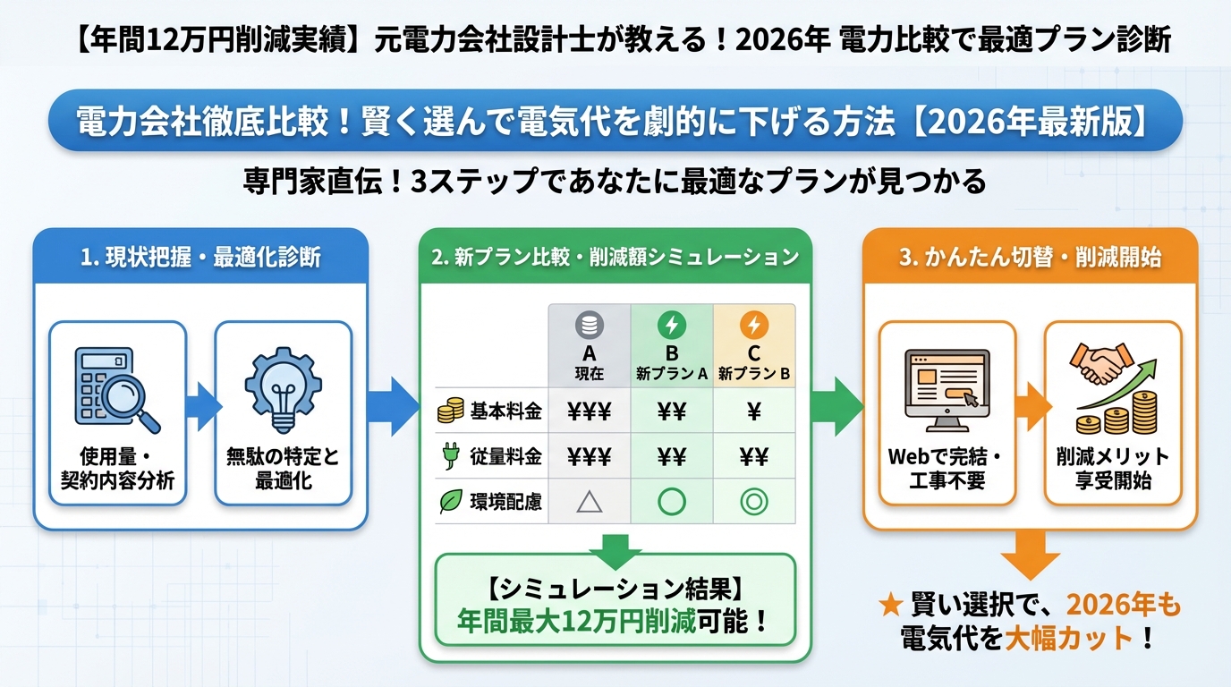 電力比較 電力会社徹底比較!賢く選んで電気代を劇的に下げる方法【2026年最新版】