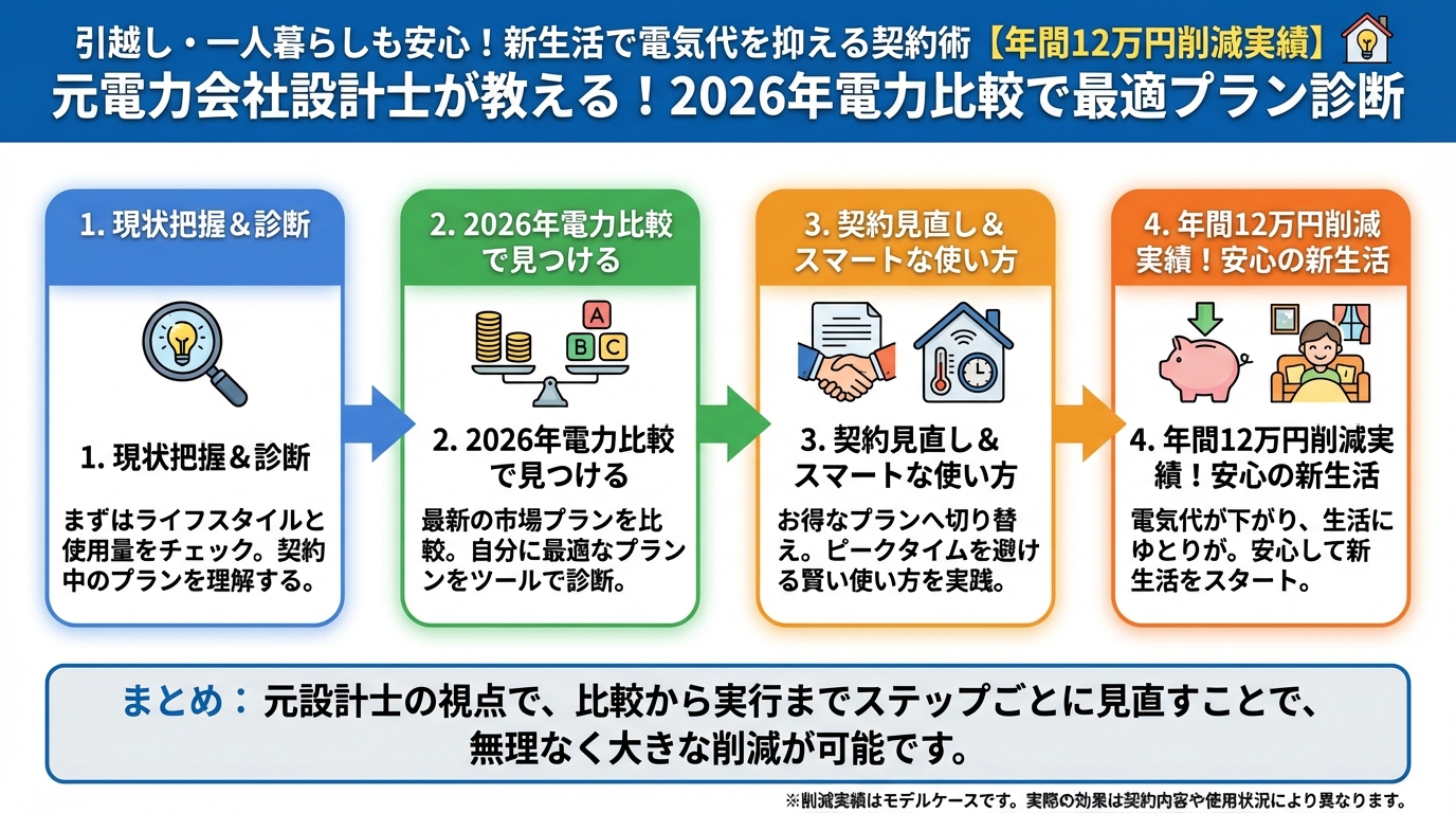 電力比較 引越し・一人暮らしも安心!新生活で電気代を抑える契約術