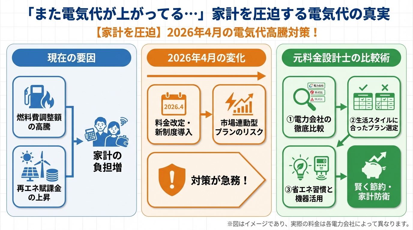 電力比較 「また電気代が上がってる…」家計を圧迫する電気代の真実