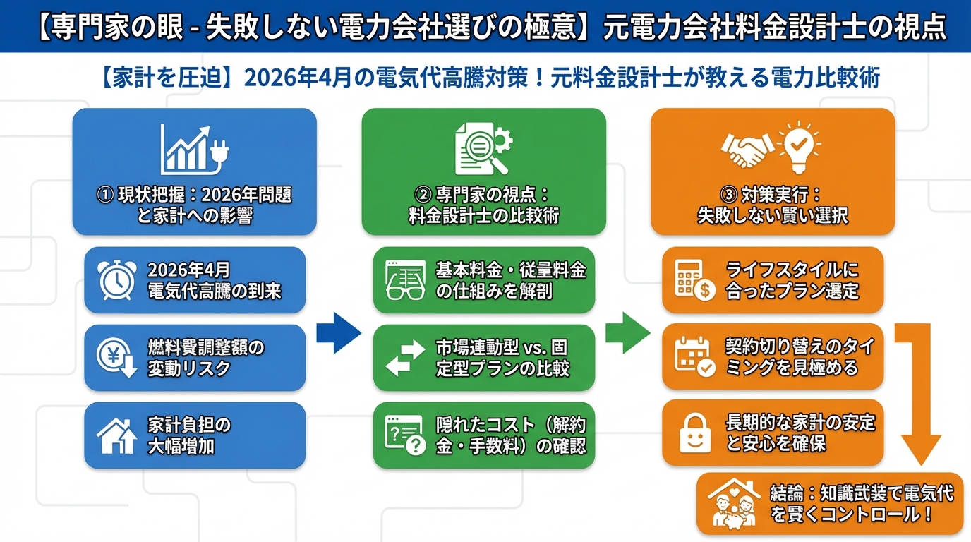 電力比較 専門家の眼 - 失敗しない電力会社選びの極意【元電力会社料金設計士の視点】