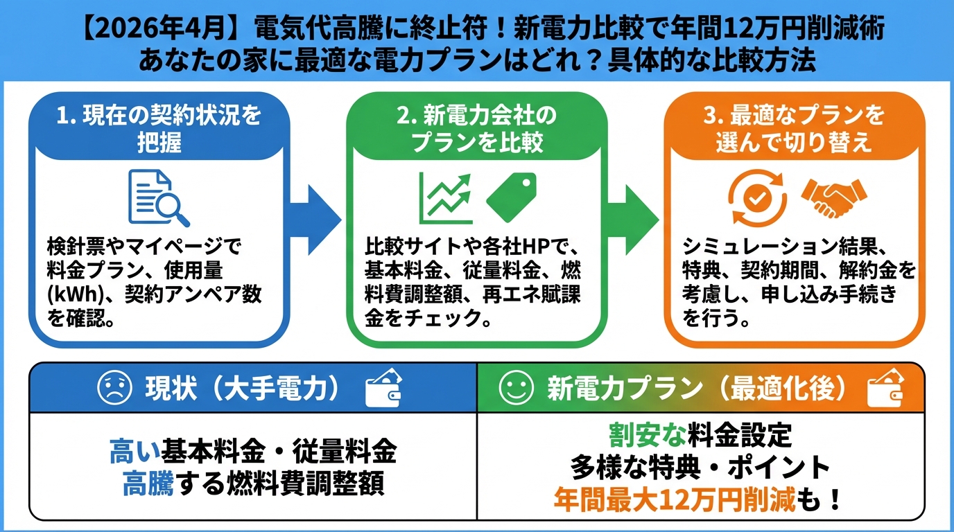 新電力 あなたの家に最適な電力プランはどれ?具体的な比較方法