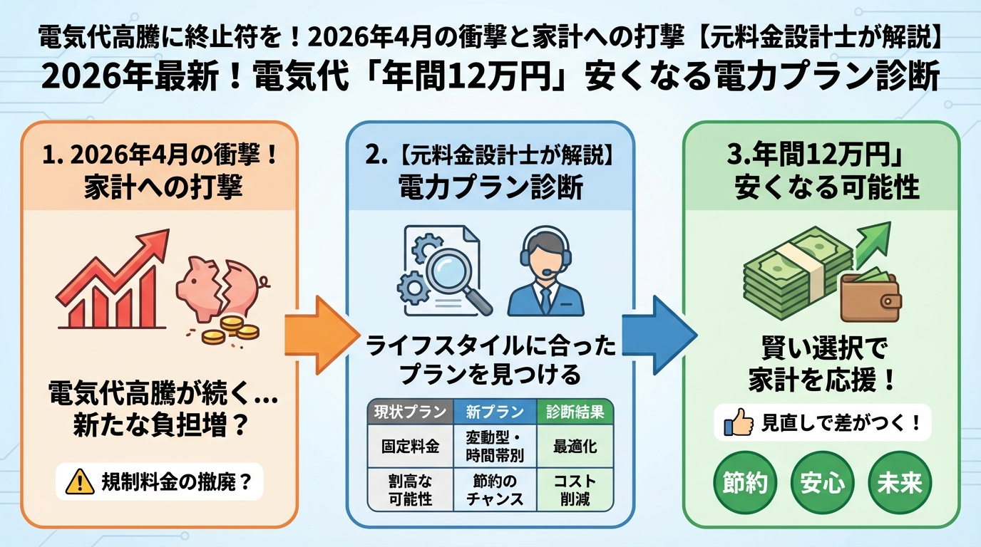 節約 電気代高騰に終止符を!2026年4月の衝撃と家計への打撃