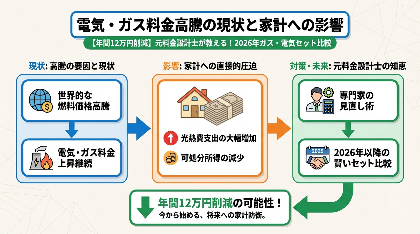 ガス比較 電気・ガス料金高騰の現状と家計への影響
