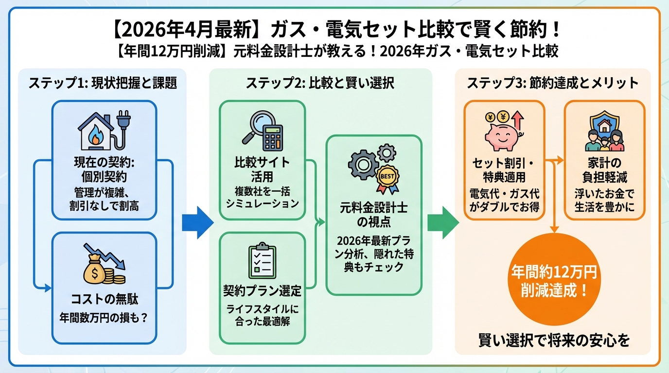 ガス比較 【2026年4月最新】ガス・電気セット比較で賢く節約!