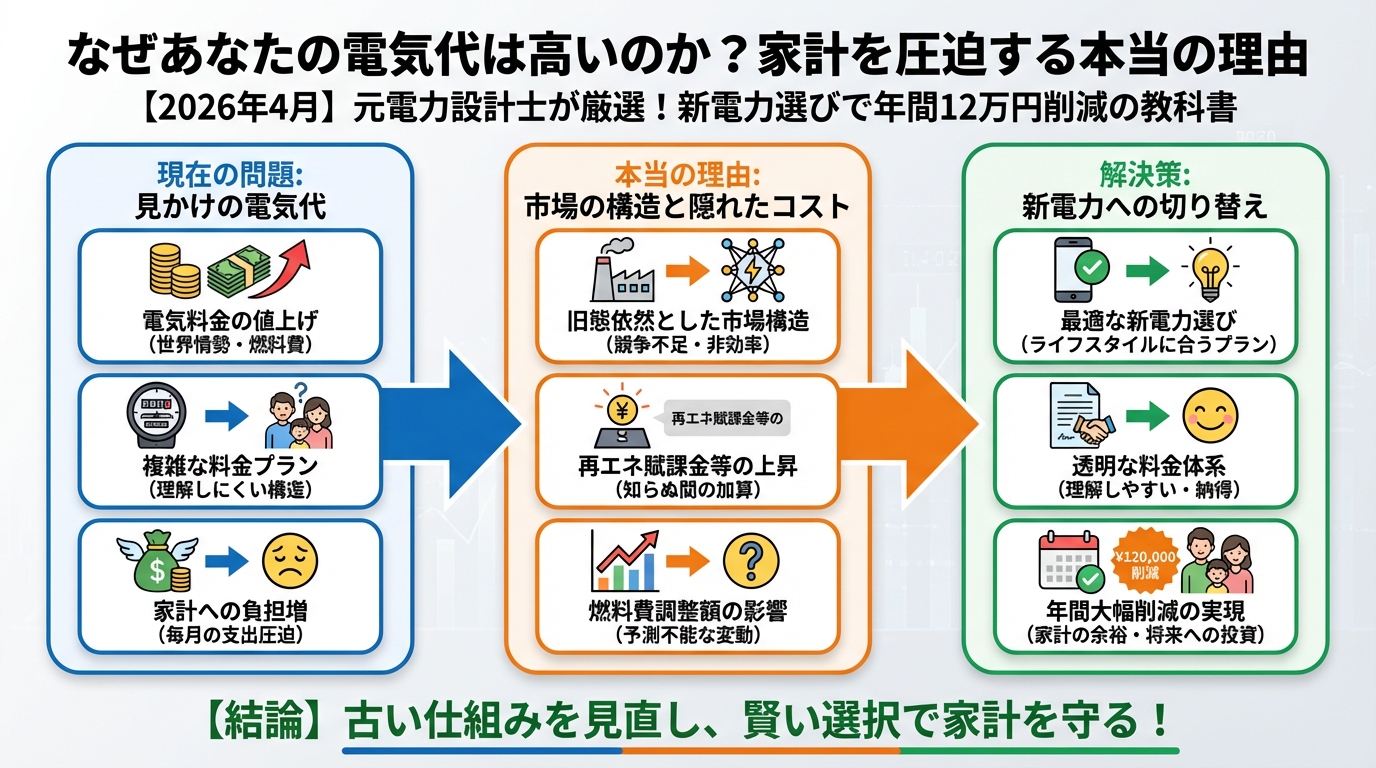 新電力 なぜあなたの電気代は高いのか?家計を圧迫する本当の理由