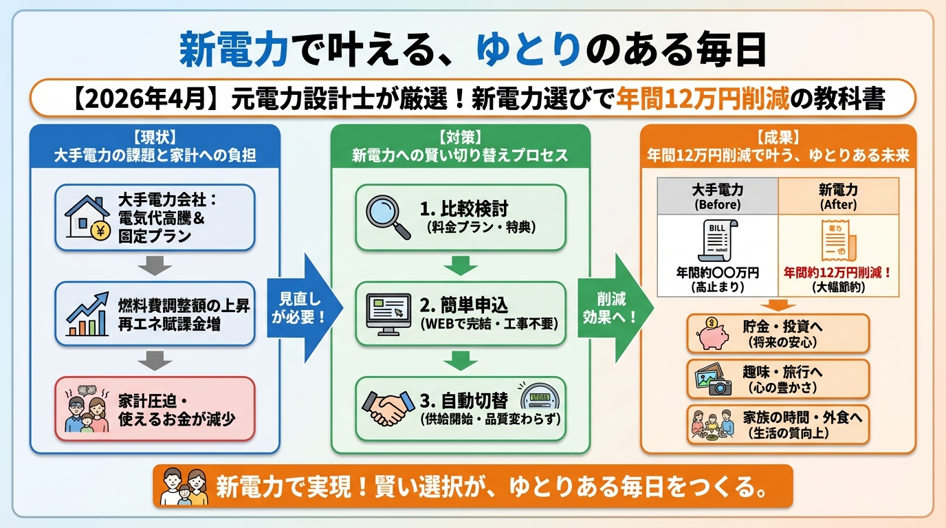 新電力 新電力で叶える、ゆとりのある毎日