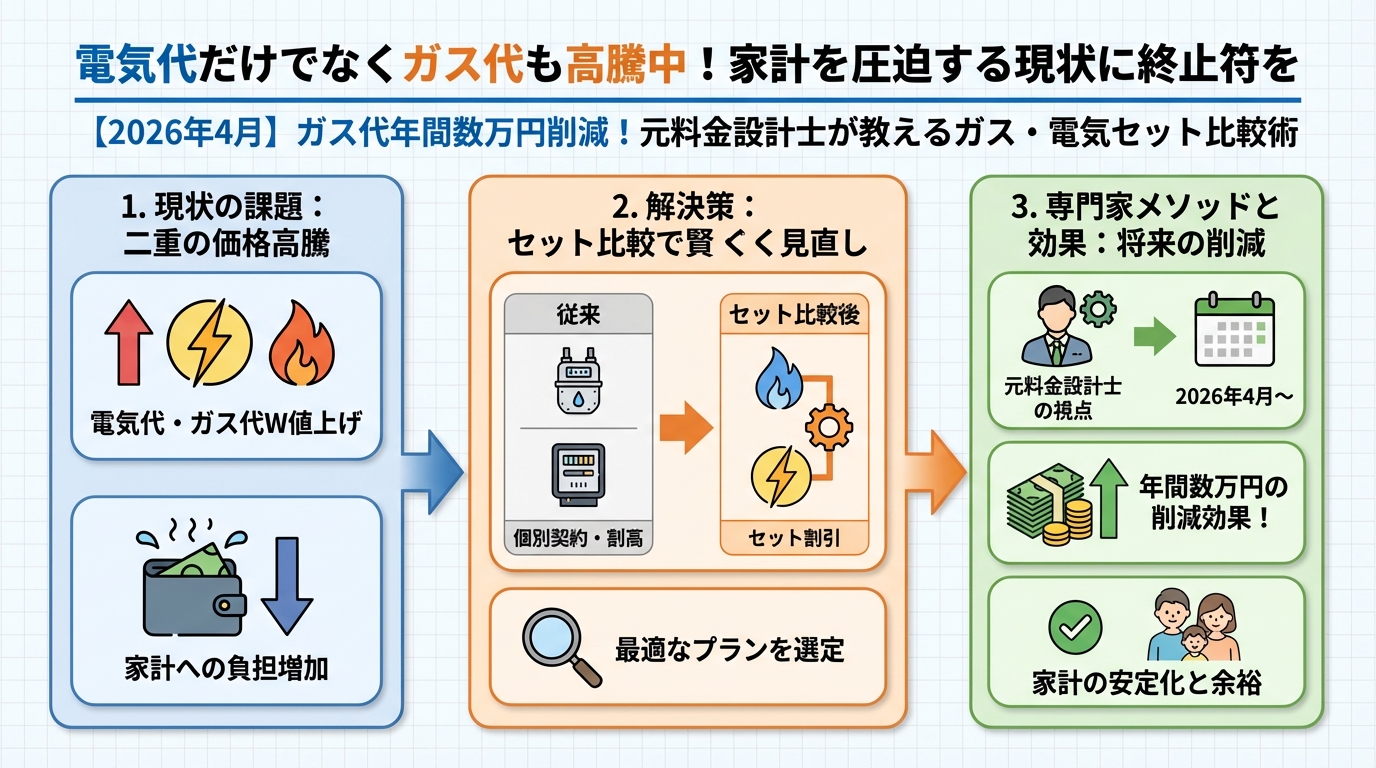ガス比較 電気代だけでなくガス代も高騰中！家計を圧迫する現状に終止符を
