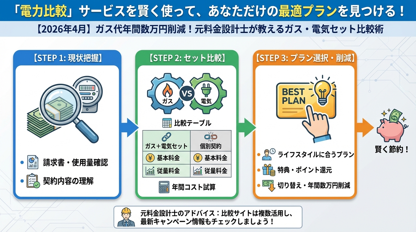 ガス比較 「電力比較」サービスを賢く使って、あなただけの最適プランを見つける！