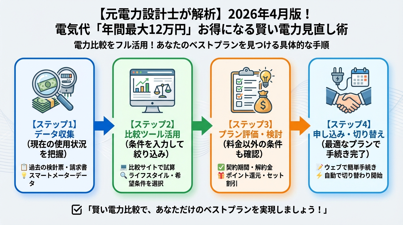 節約 電力比較をフル活用！あなたのベストプランを見つける具体的な手順
