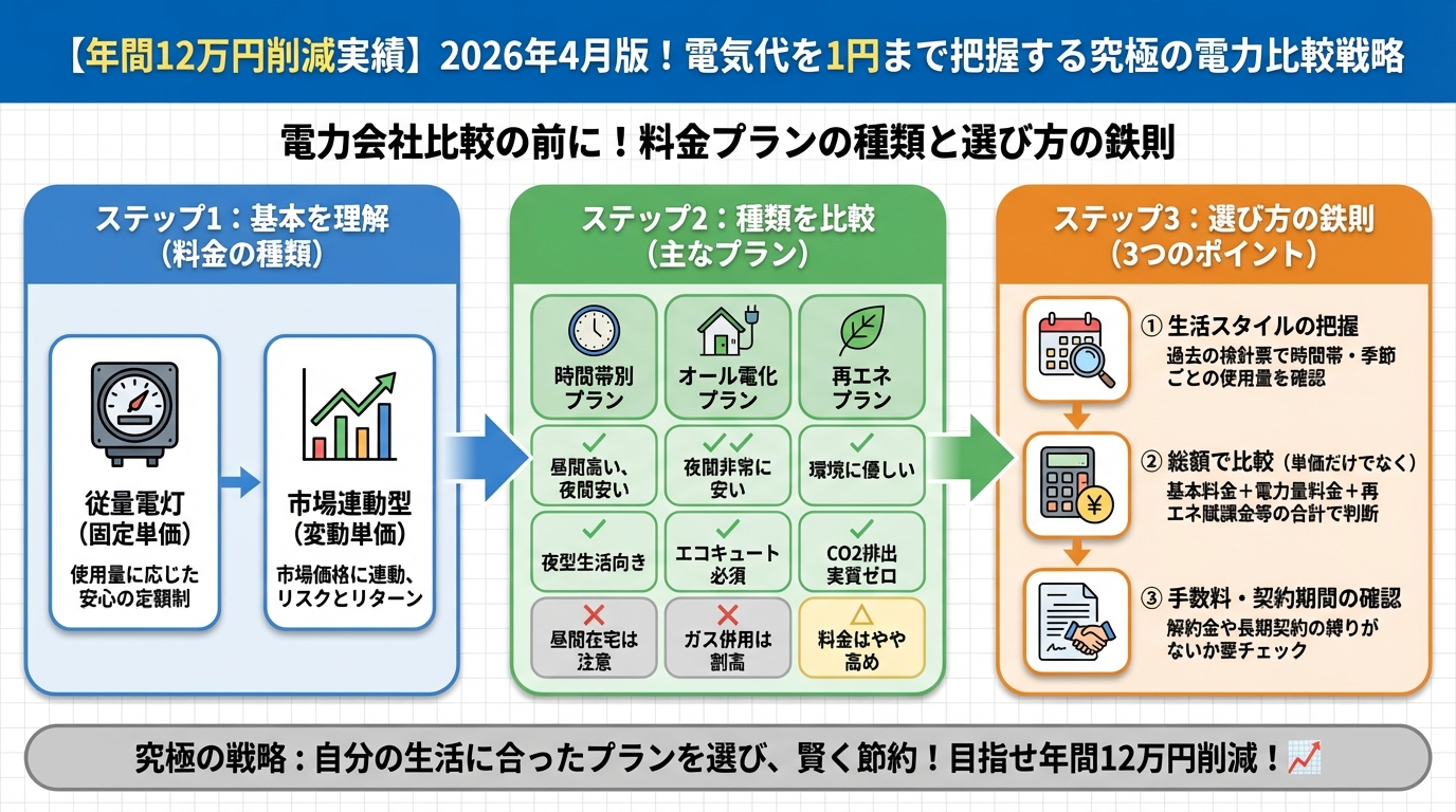 電力比較 電力会社比較の前に!料金プランの種類と選び方の鉄則