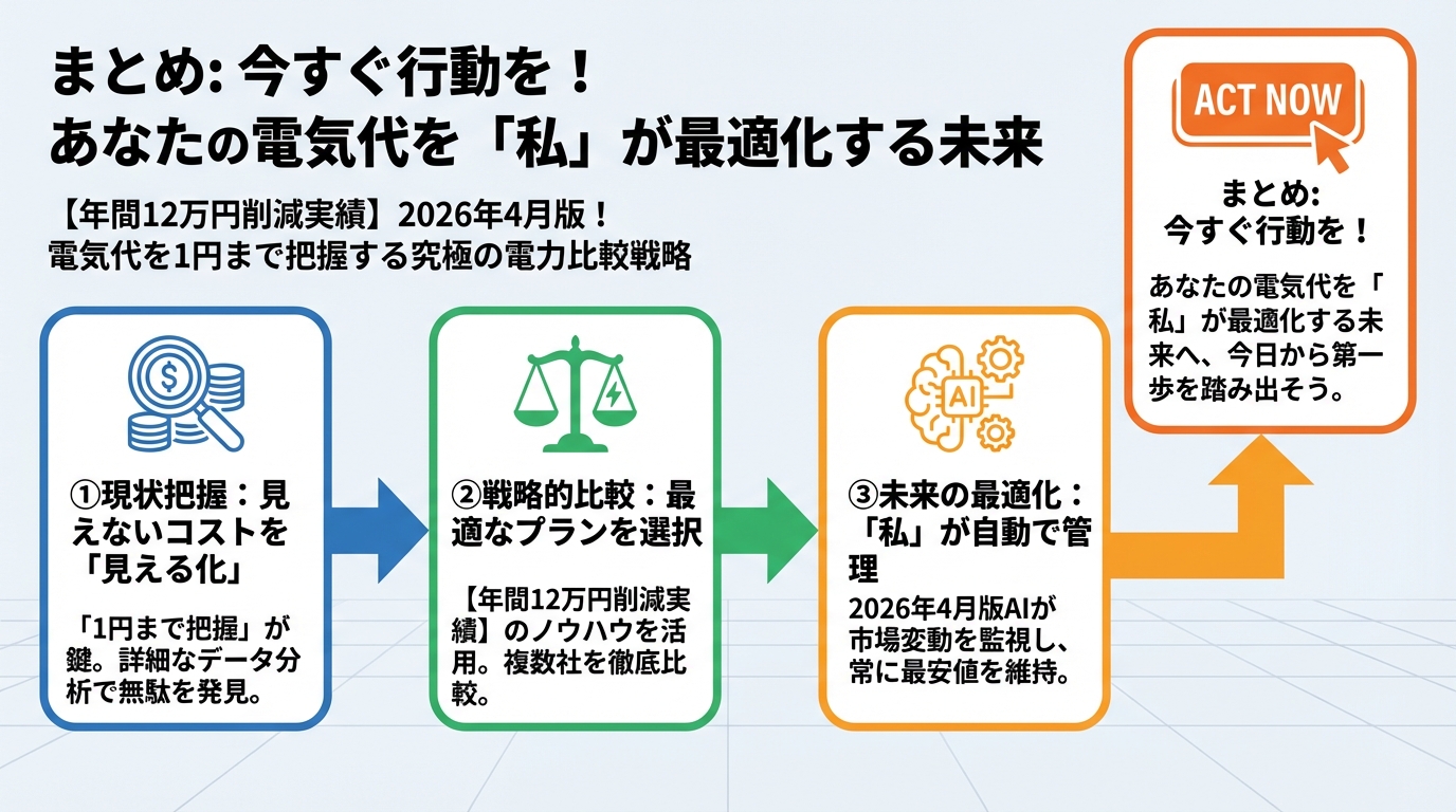 電力比較 まとめ: 今すぐ行動を!あなたの電気代を「私」が最適化する未来