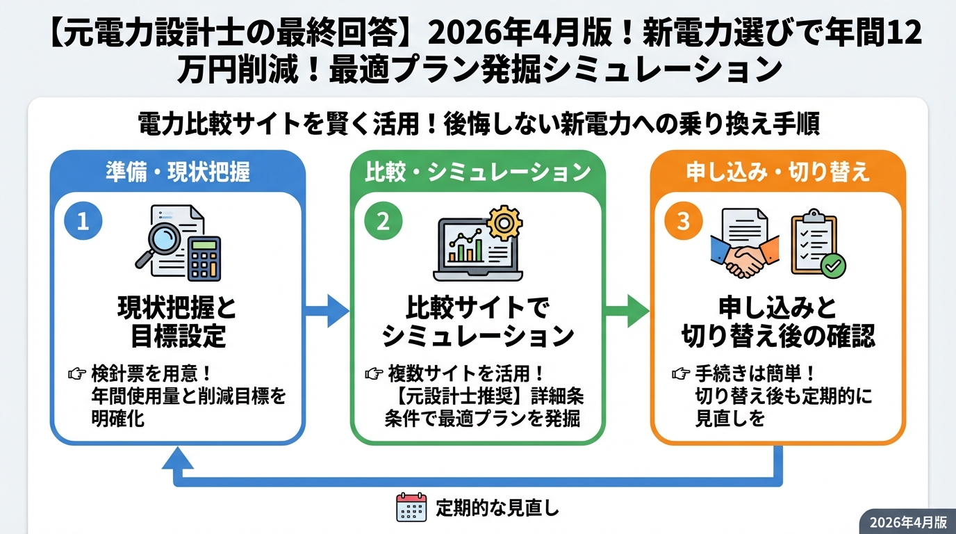 新電力 電力比較サイトを賢く活用!後悔しない新電力への乗り換え手順