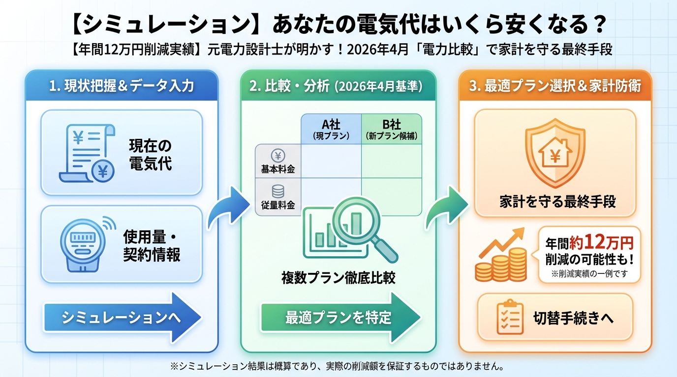 新電力 【シミュレーション】あなたの電気代はいくら安くなる？