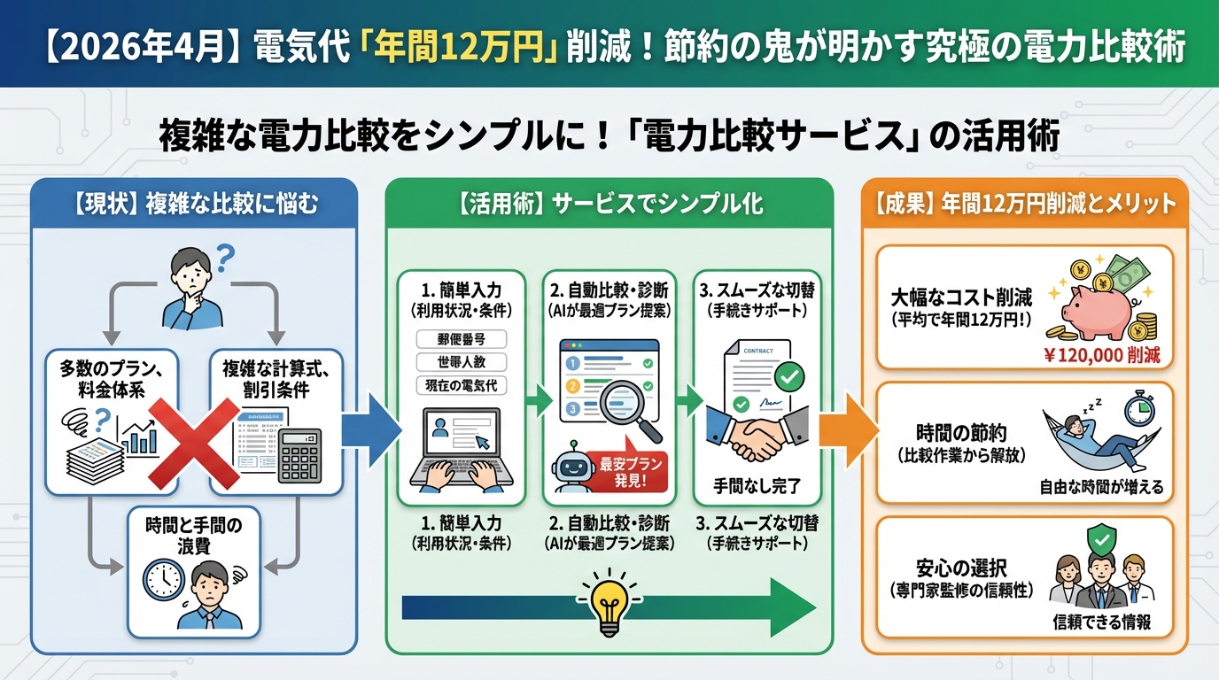 節約 複雑な電力比較をシンプルに!「電力比較サービス」の活用術