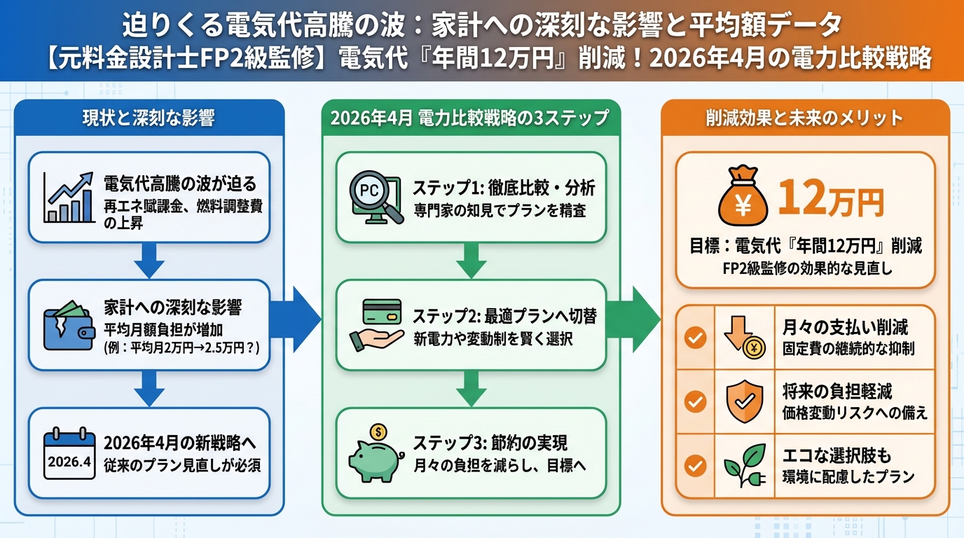 節約 迫りくる電気代高騰の波：家計への深刻な影響と平均額データ