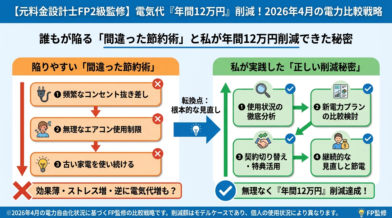 節約 誰もが陥る「間違った節約術」と私が年間12万円削減できた秘密