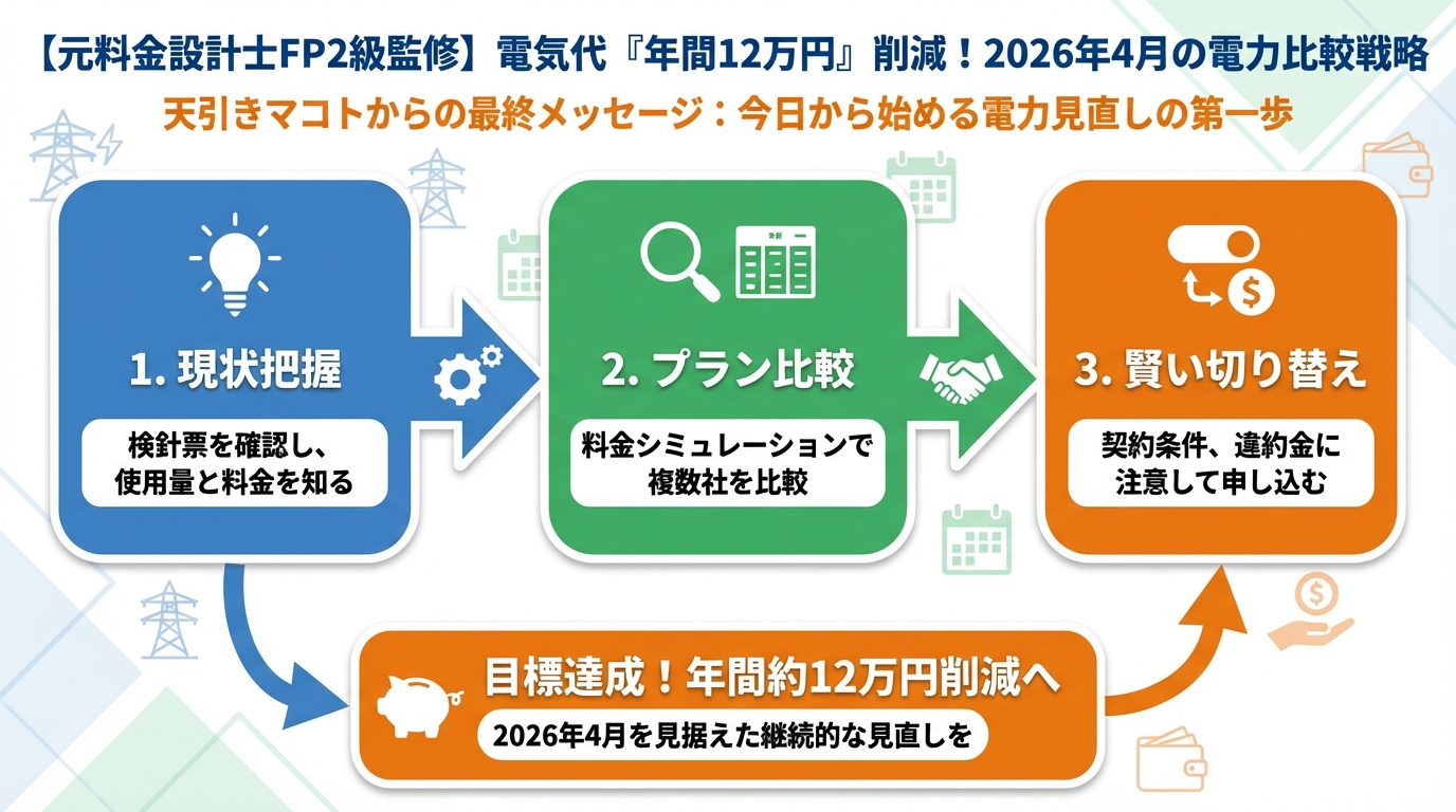 節約 灯沢ひかりからの最終メッセージ：今日から始める電力見直しの第一歩