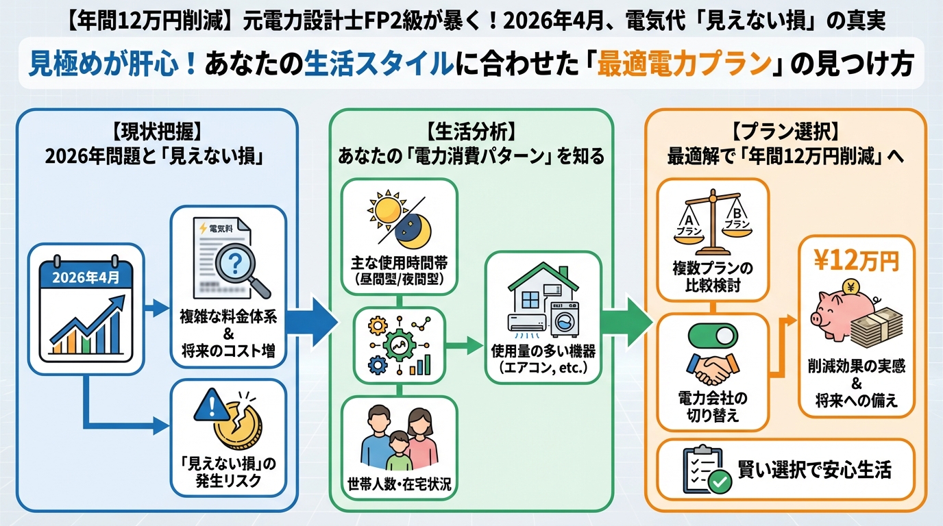 節約 見極めが肝心!あなたの生活スタイルに合わせた「最適電力プラン」の見つけ方