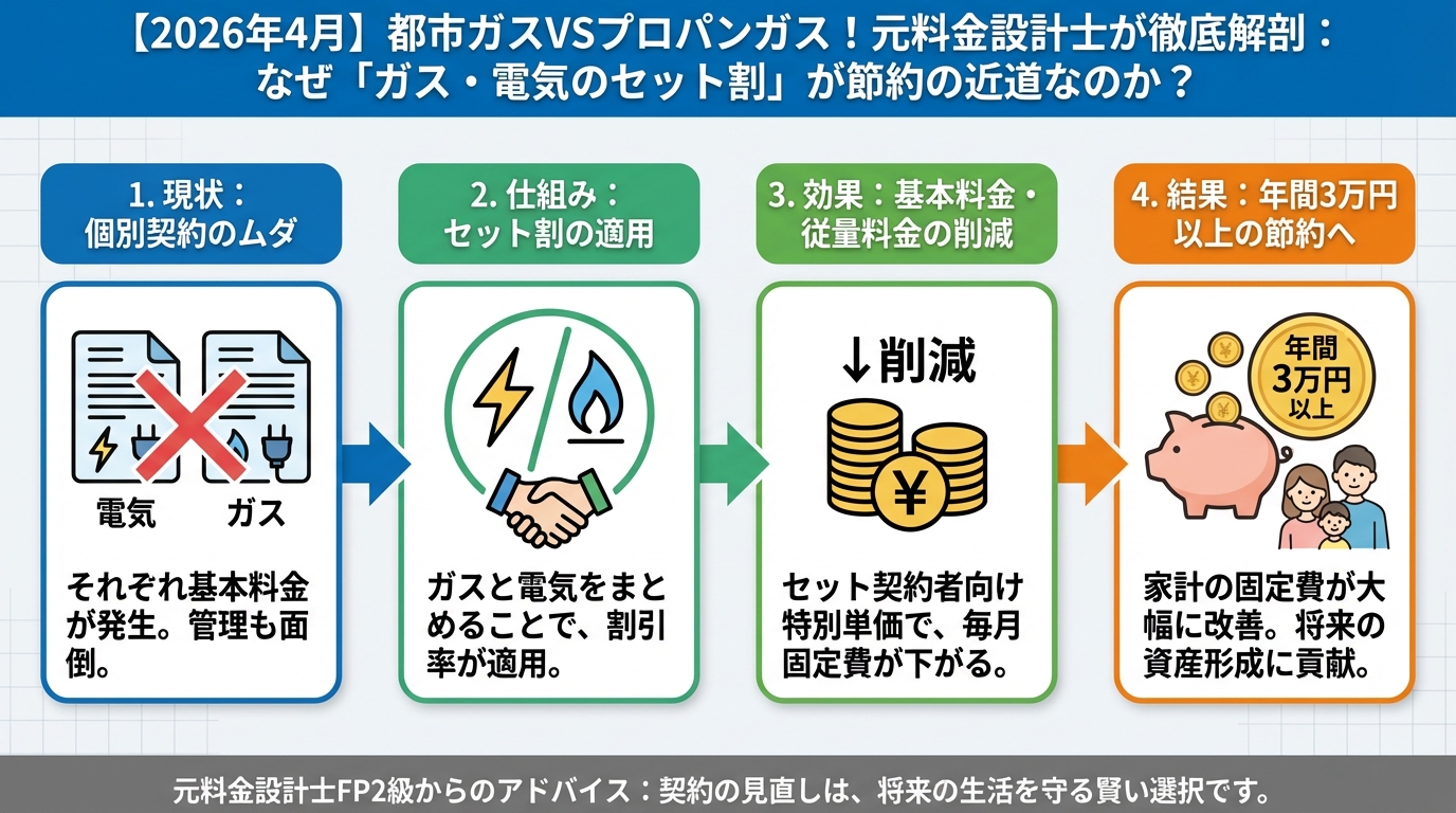 ガス比較 なぜ「ガス・電気のセット割」が節約の近道なのか?元料金設計士が徹底解剖