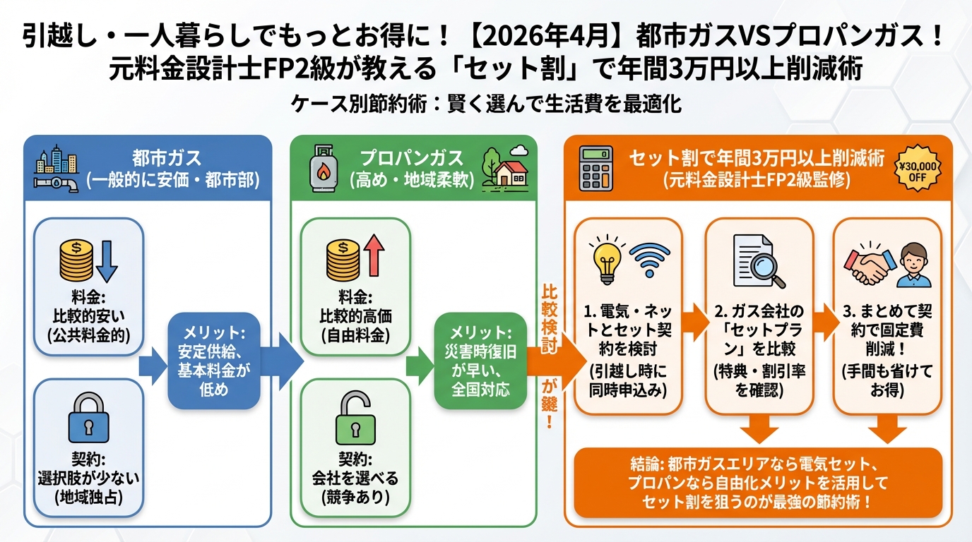 ガス比較 引越し・一人暮らしでもっとお得に!ケース別節約術