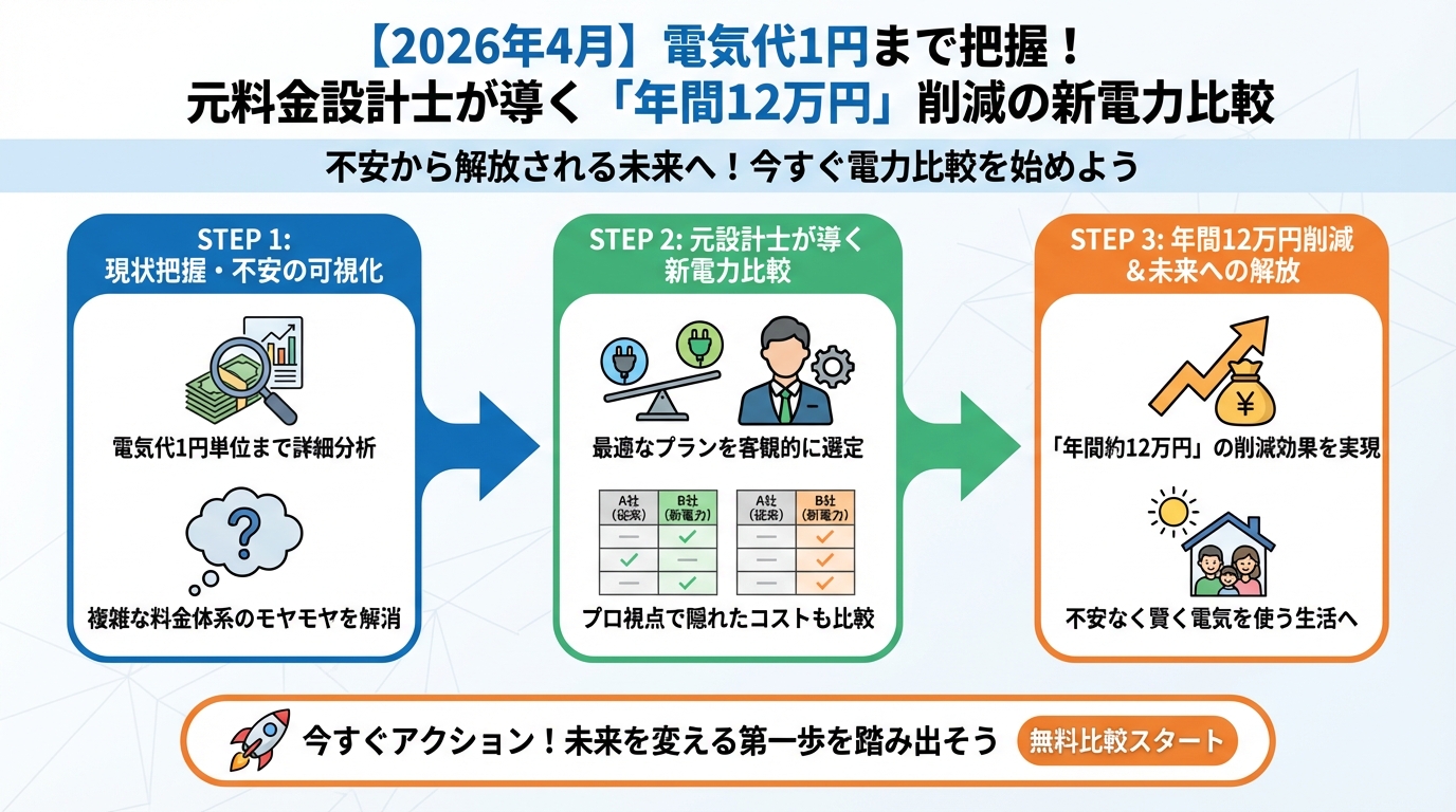 電力比較 不安から解放される未来へ！今すぐ電力比較を始めよう