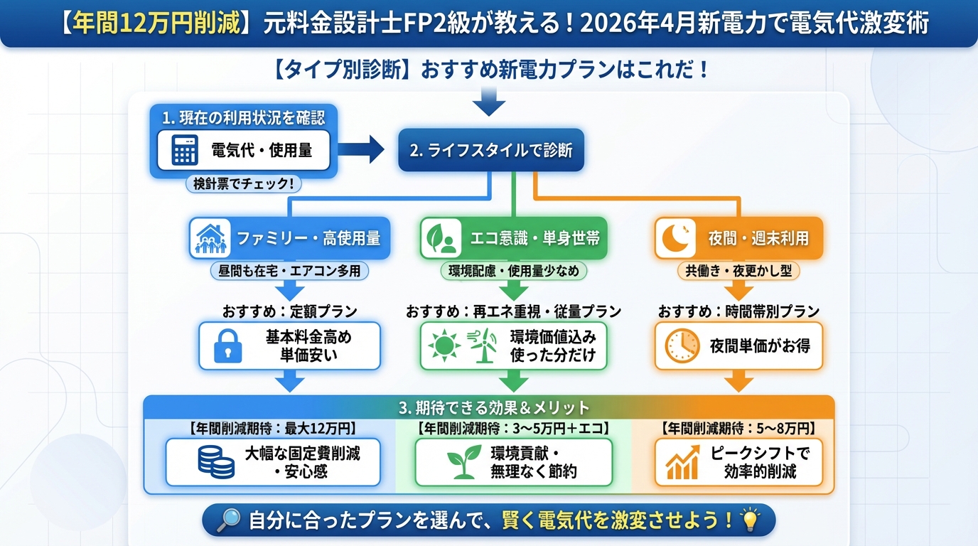 新電力 【タイプ別診断】おすすめ新電力プランはこれだ！
