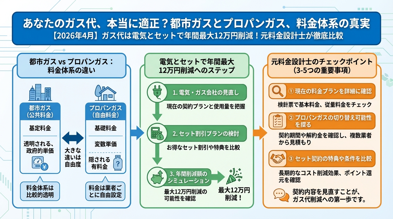 ガス比較 あなたのガス代、本当に適正?都市ガスとプロパンガス、料金体系の真実