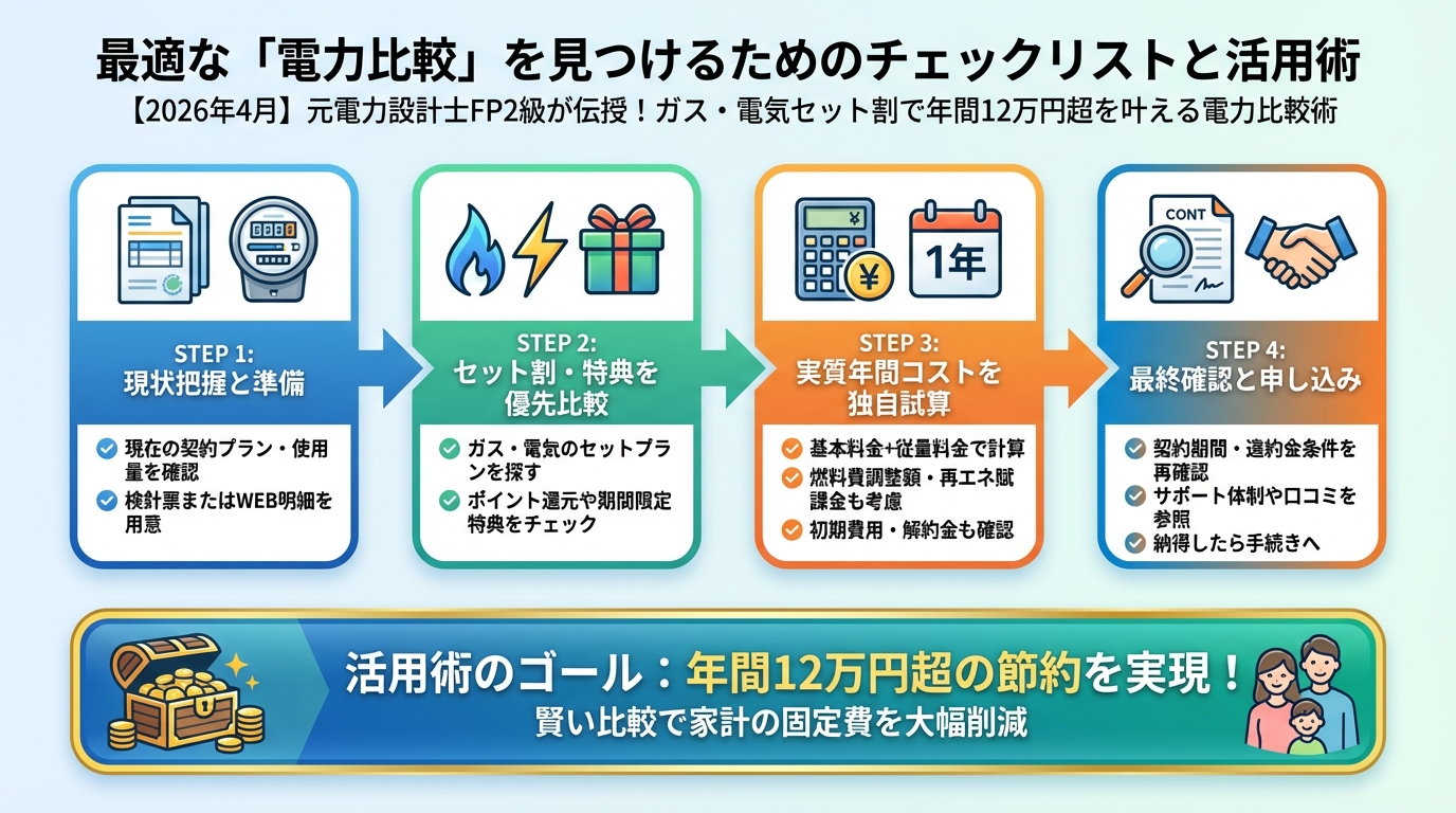 ガス比較 最適な「電力比較」を見つけるためのチェックリストと活用術