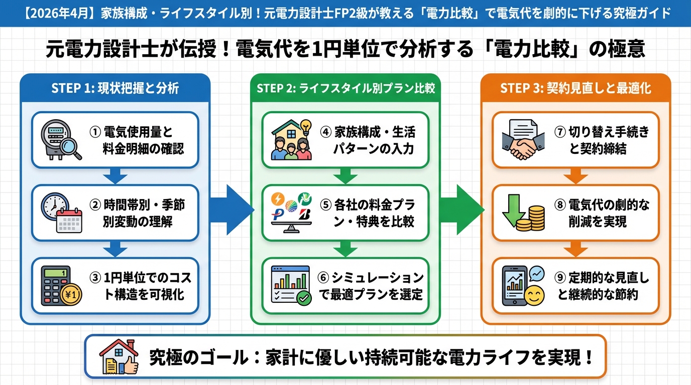 電力比較 元電力設計士が伝授!電気代を1円単位で分析する「電力比較」の極意