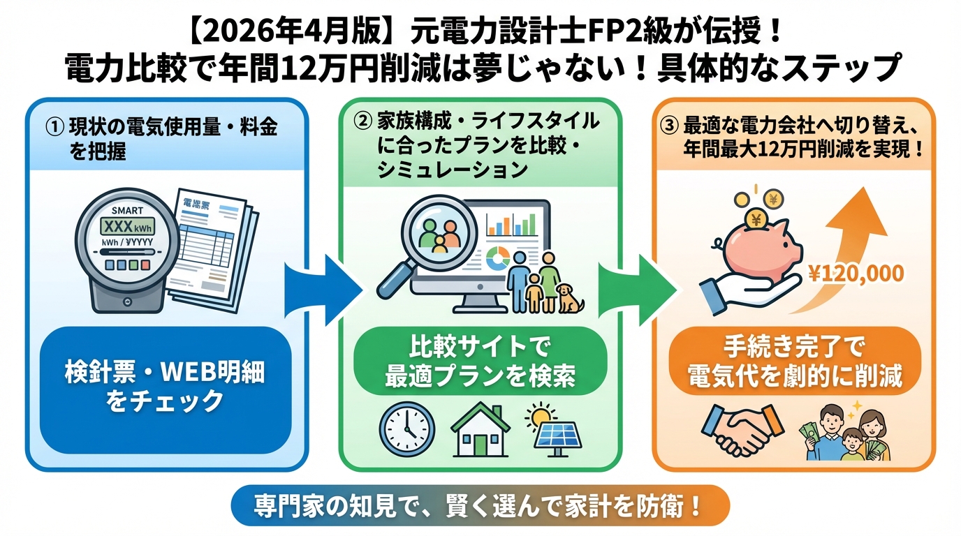 電力比較 電力比較で年間12万円削減は夢じゃない!具体的なステップ