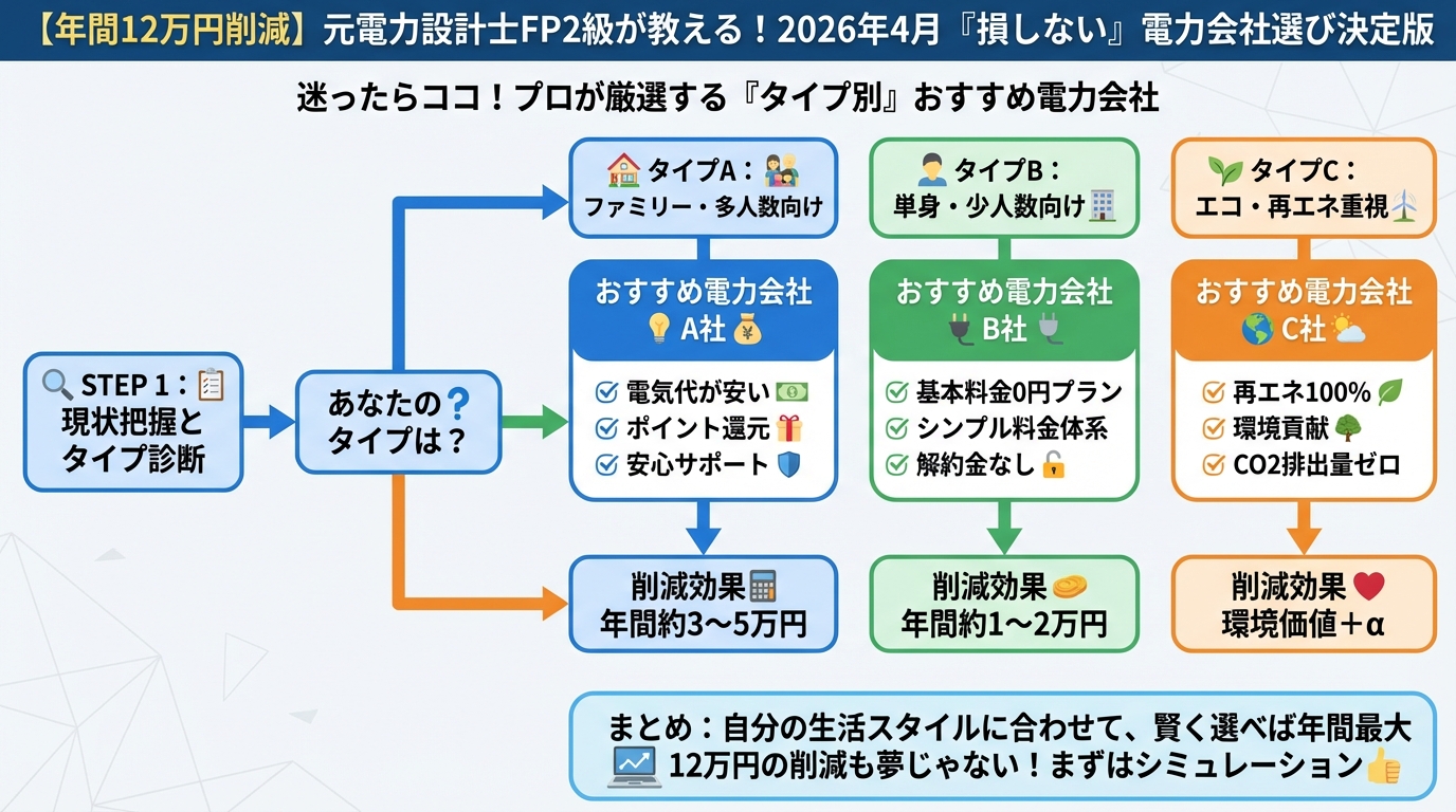 電力比較 迷ったらココ！プロが厳選する「タイプ別」おすすめ電力会社