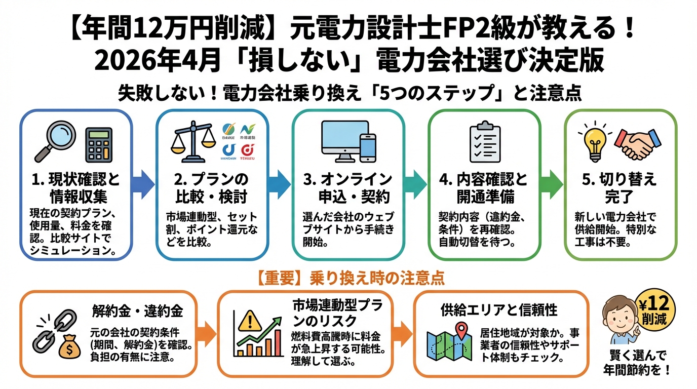 電力比較 失敗しない！電力会社乗り換え「5つのステップ」と注意点