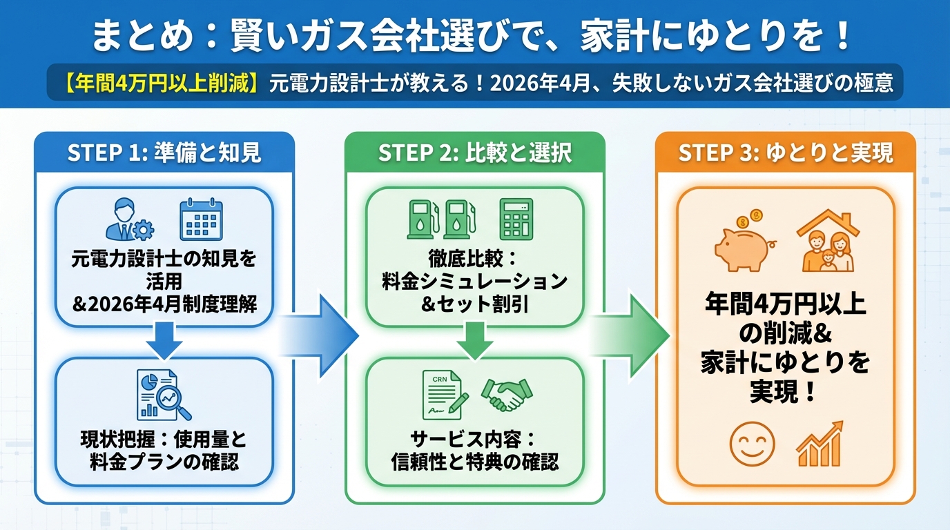 ガス比較 まとめ：賢いガス会社選びで、家計にゆとりを！