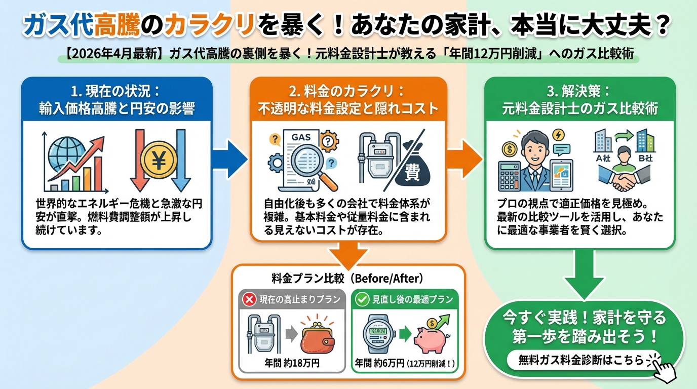 ガス比較 ガス代高騰のカラクリを暴く!あなたの家計、本当に大丈夫?