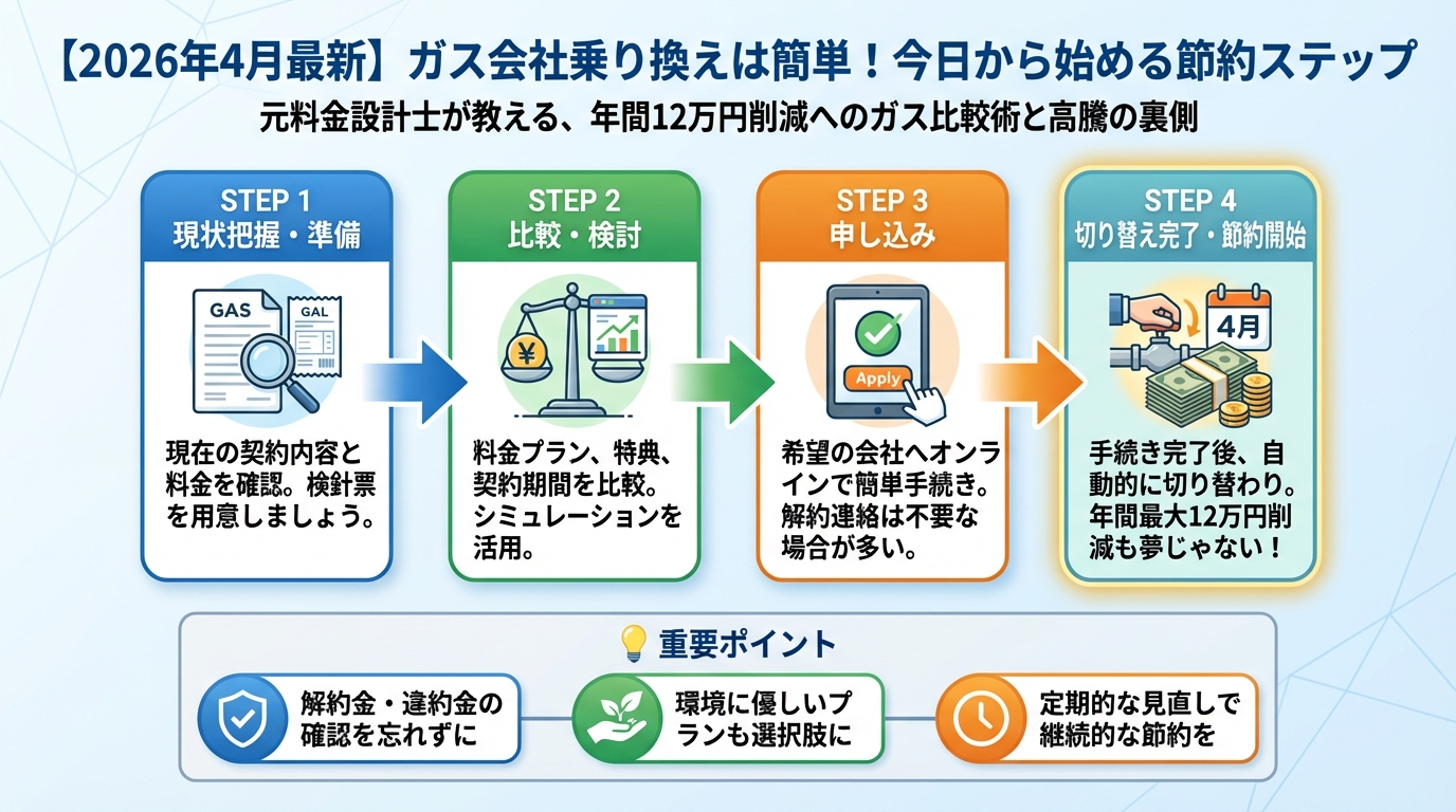 ガス比較 ガス会社乗り換えは簡単!今日から始める節約ステップ