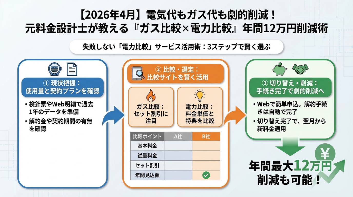 ガス比較 失敗しない「電力比較」サービス活用術