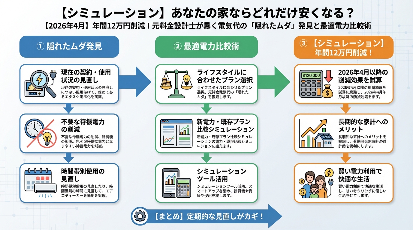 電力比較 【シミュレーション】あなたの家ならどれだけ安くなる?