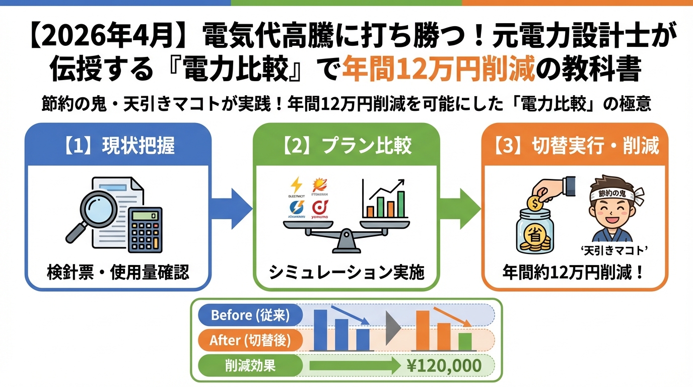 電力比較 節約の鬼・灯沢ひかりが実践！年間12万円削減を可能にした「電力比較」の極意