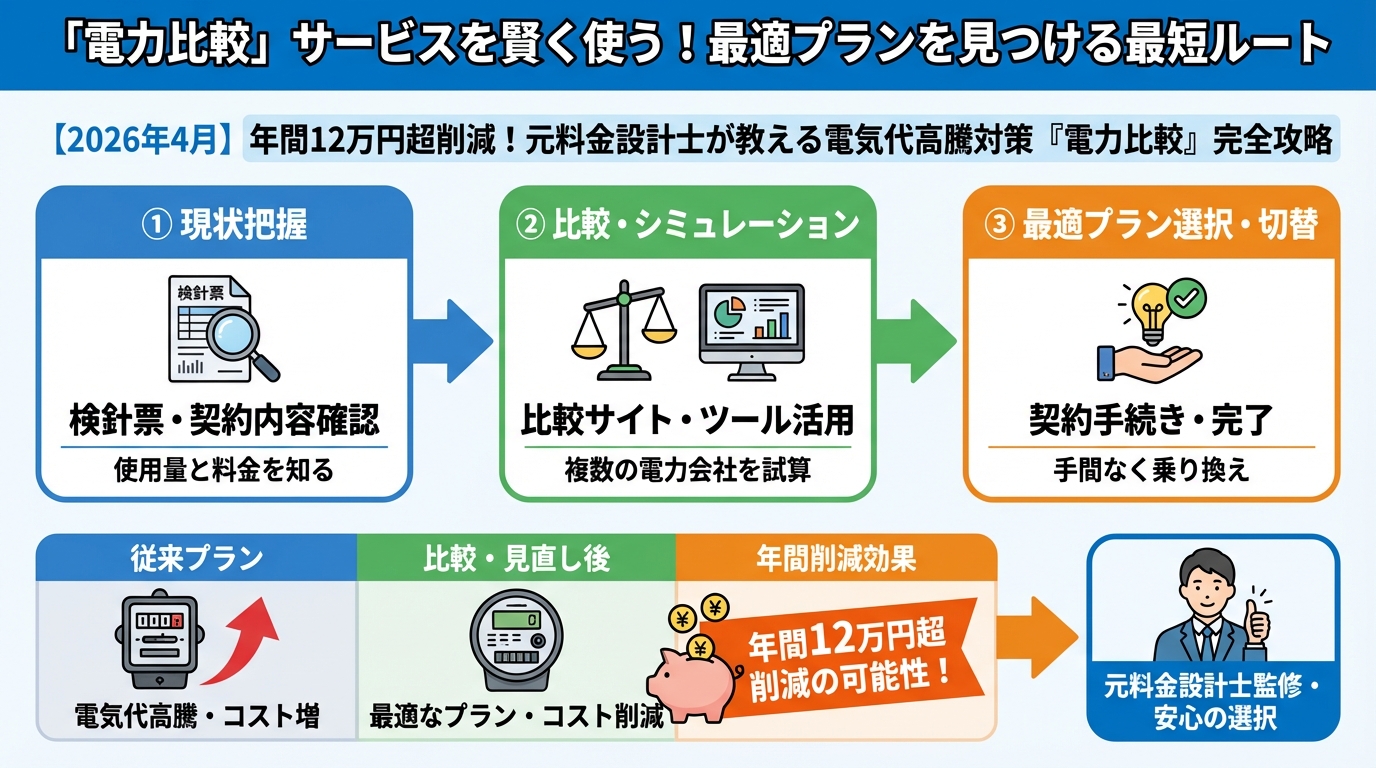 電力比較 「電力比較」サービスを賢く使う！最適プランを見つける最短ルート