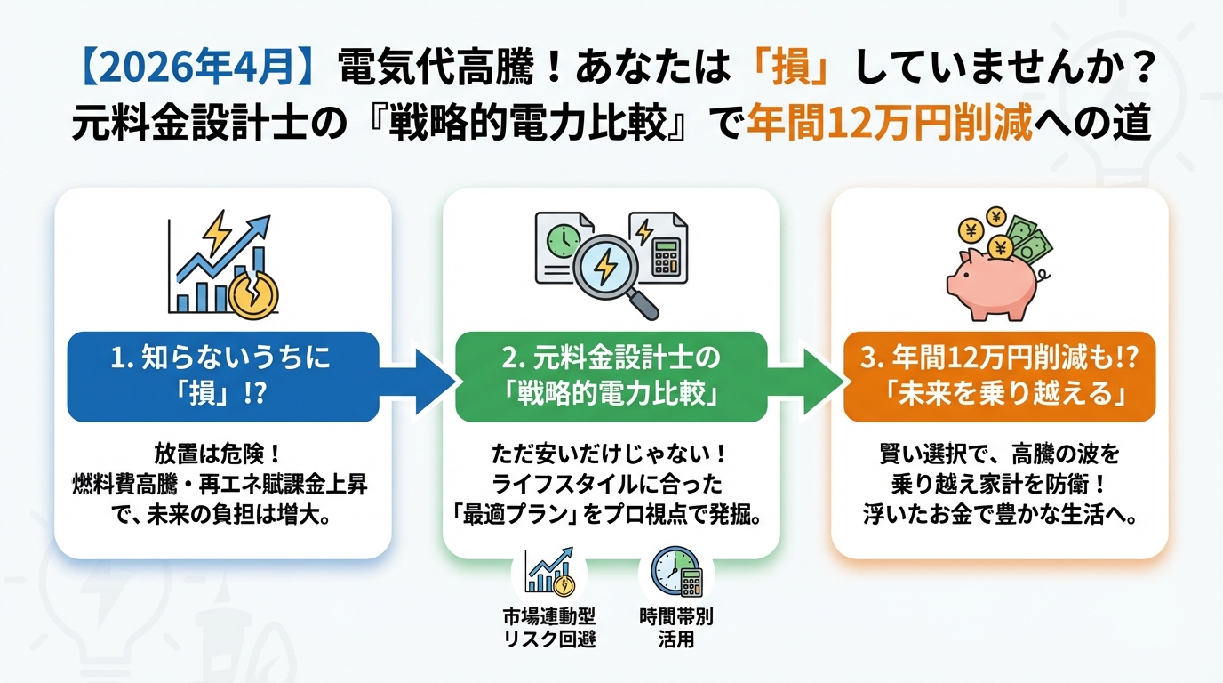 節約 高騰する電気代、あなたは「知らないうちに損」していませんか？