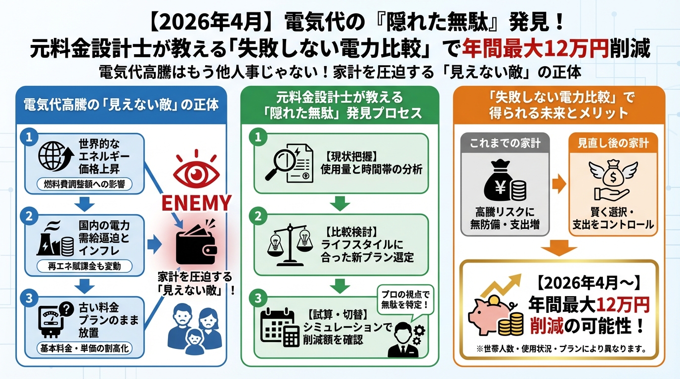 電力比較 電気代高騰はもう他人事じゃない！家計を圧迫する「見えない敵」の正体