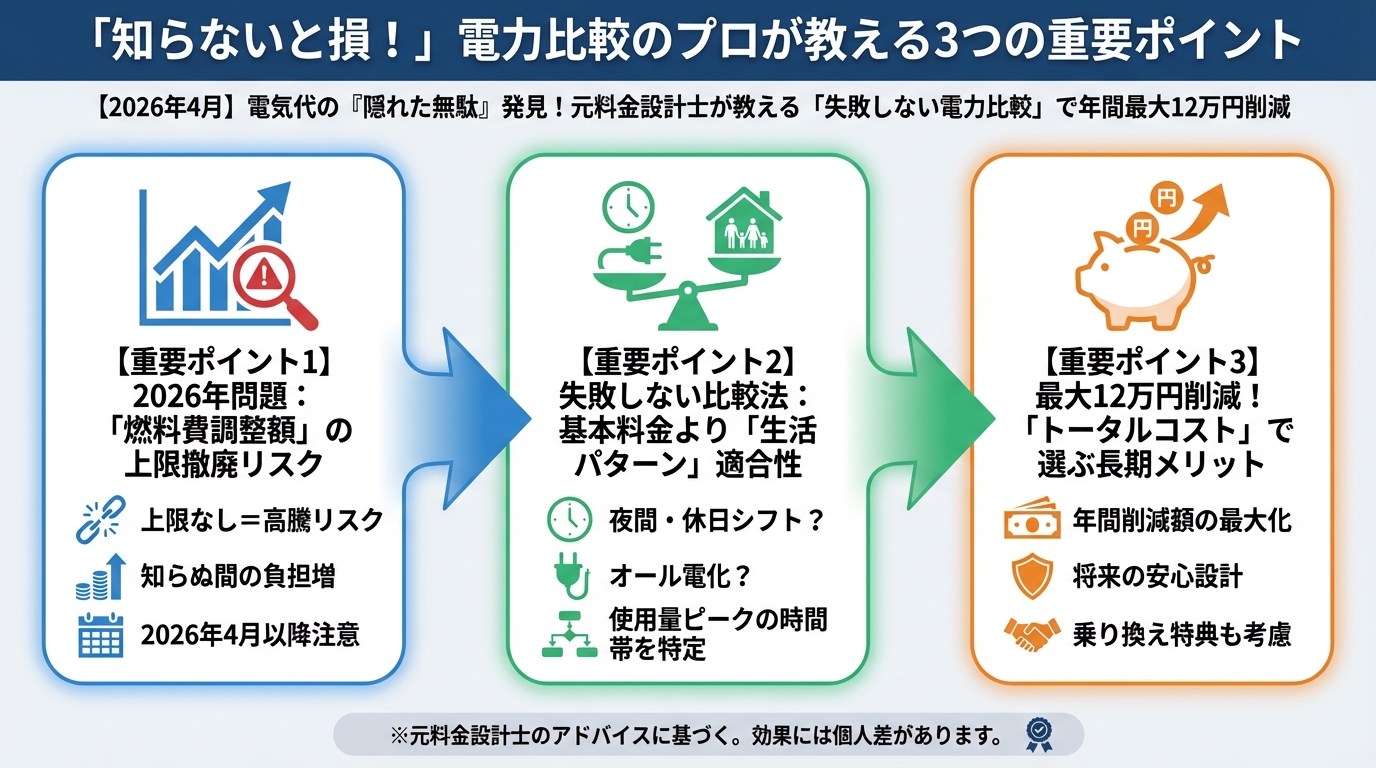 電力比較 「知らないと損！」電力比較のプロが教える3つの重要ポイント