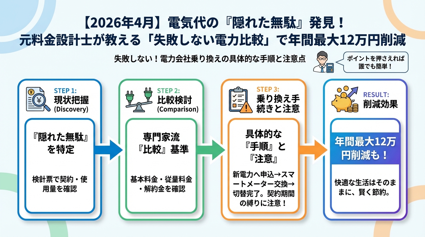 電力比較 失敗しない！電力会社乗り換えの具体的な手順と注意点