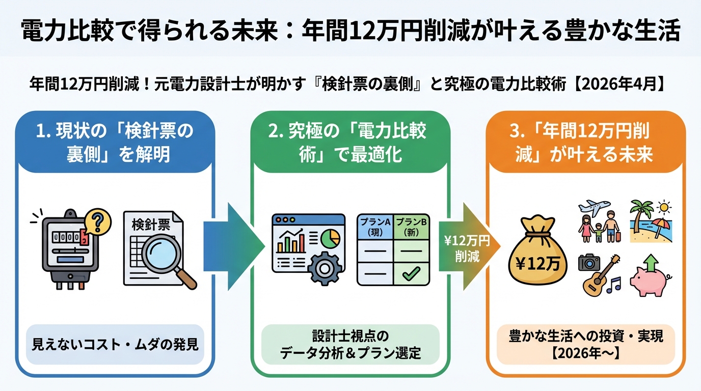 電力比較 電力比較で得られる未来:年間12万円削減が叶える豊かな生活