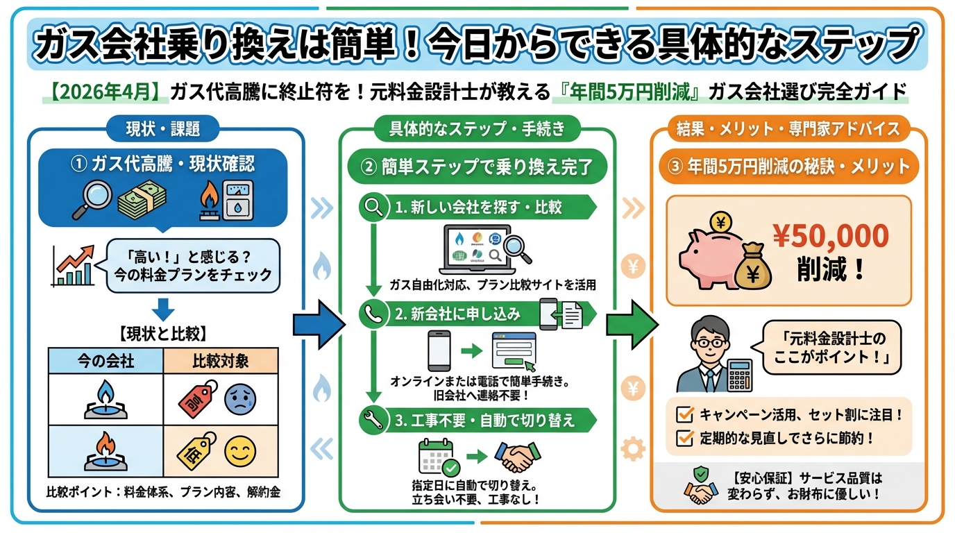 ガス比較 ガス会社乗り換えは簡単!今日からできる具体的なステップ