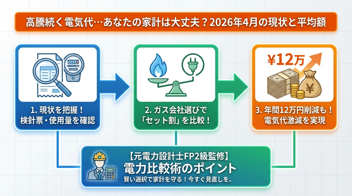 ガス比較 高騰続く電気代…あなたの家計は大丈夫?2026年4月の現状と平均額