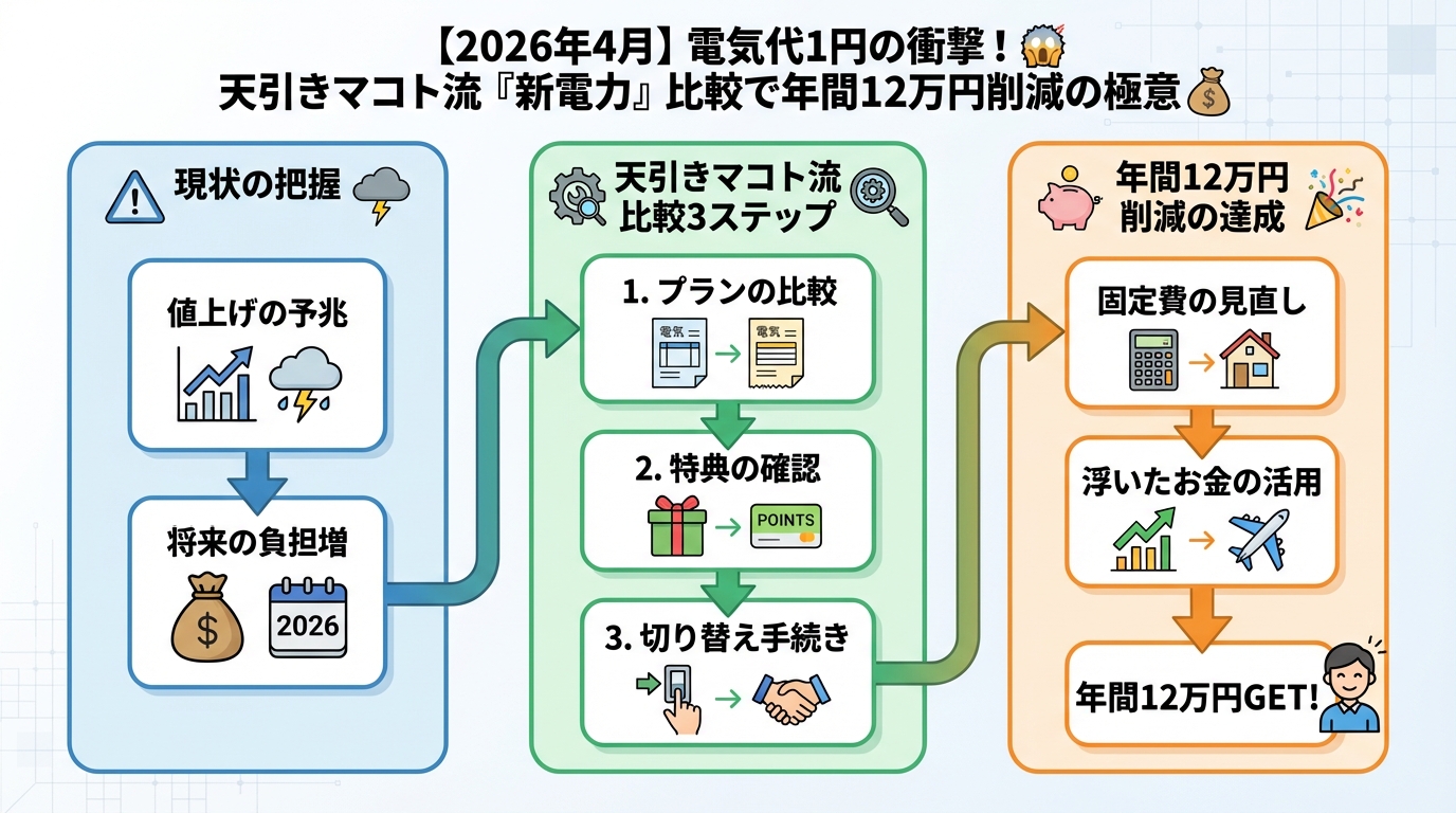新電力 灯沢ひかり流!年間12万円削減を叶える電力比較の極意