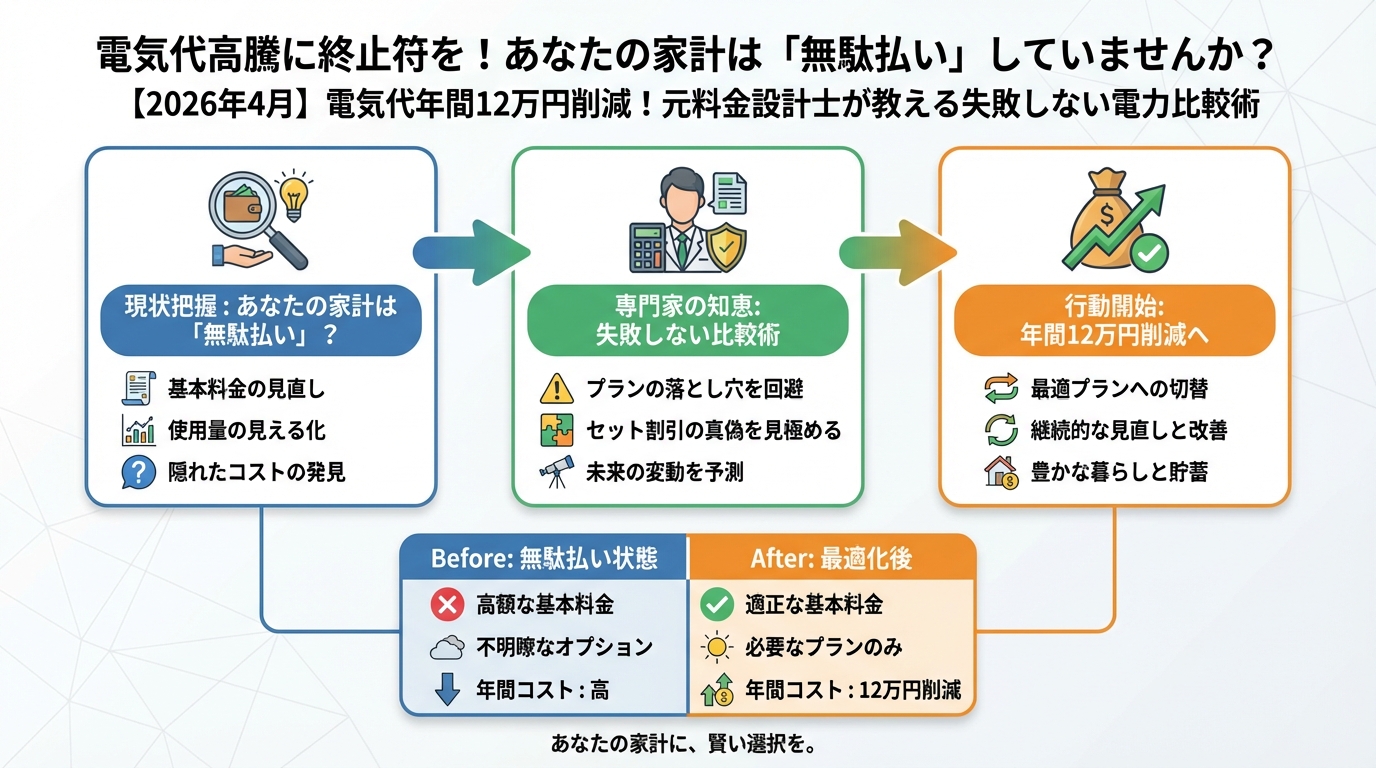 電力比較 電気代高騰に終止符を！あなたの家計は「無駄払い」していませんか？