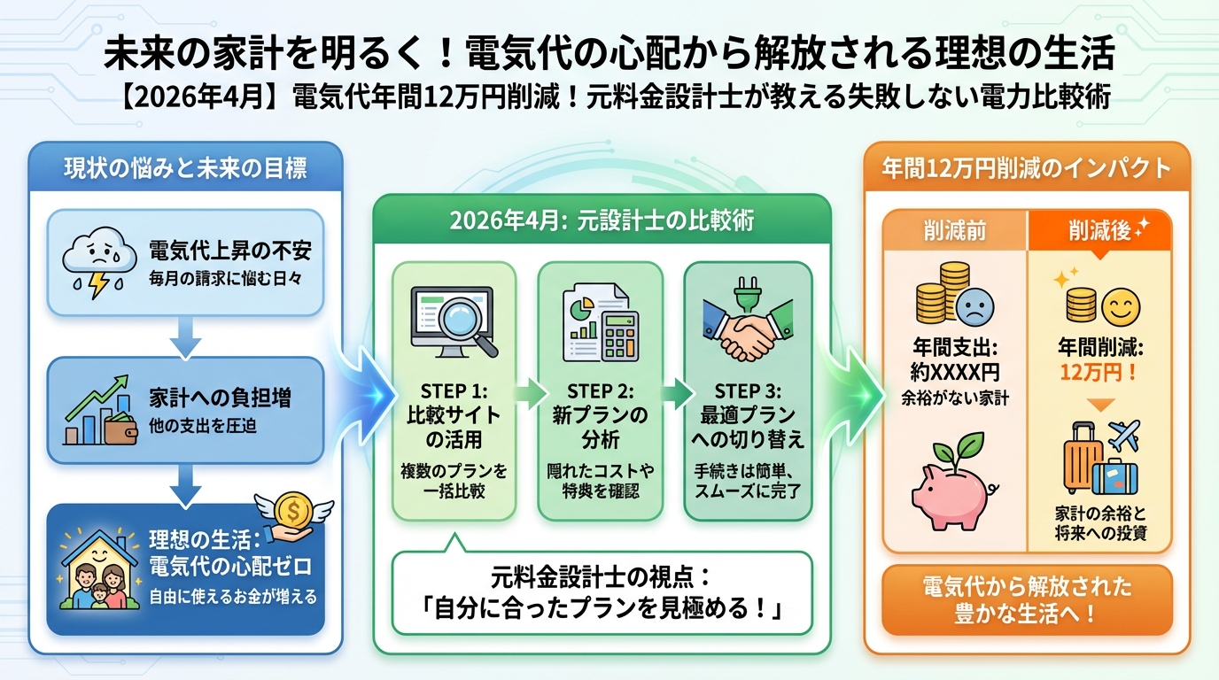 電力比較 未来の家計を明るく！電気代の心配から解放される理想の生活