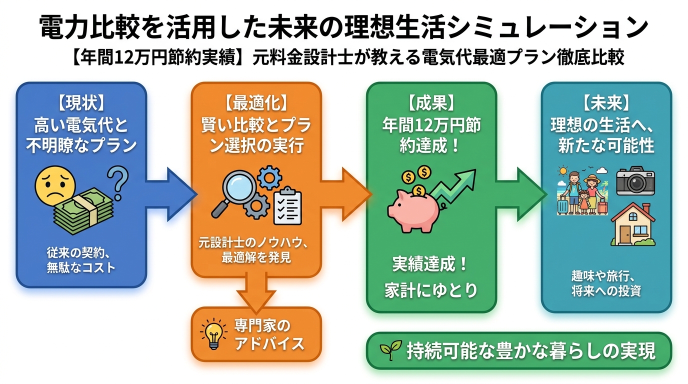 ガス比較 電力比較を活用した未来の理想生活シミュレーション